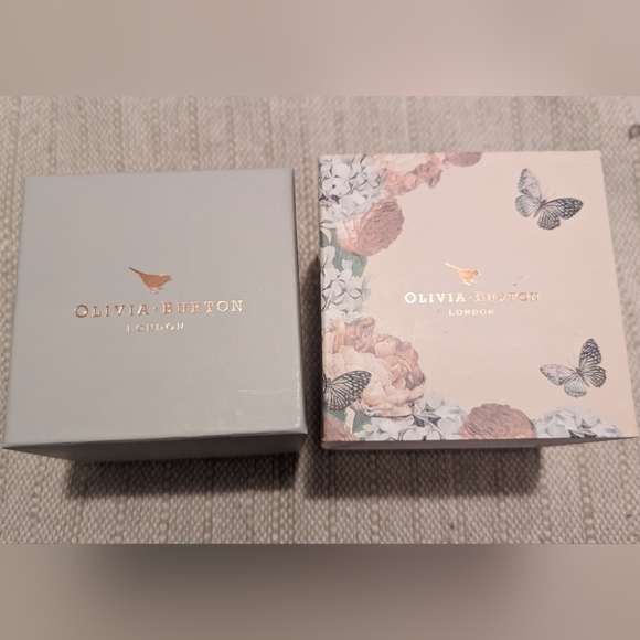 Olivia Burton abstract floral leather watch in grey and rose gold - Picture 6 of 6